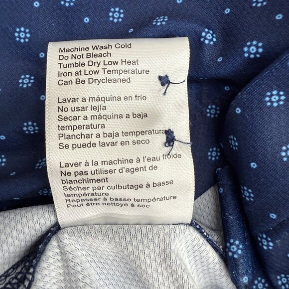 JACHS Men's Button-Up Shirt Casual Everyday Wear, Relaxed, Blue Pattern, L NEW - Picture 7 of 11